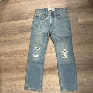 NWOT Abercrombie Kids Straight 7/8 Distressed Jeans